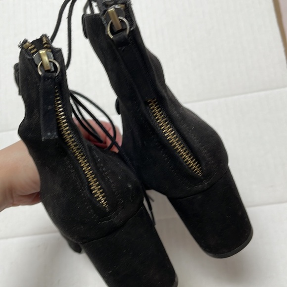 ZARA Lace-Up Block Heel Sandals - Picture 7 of 8